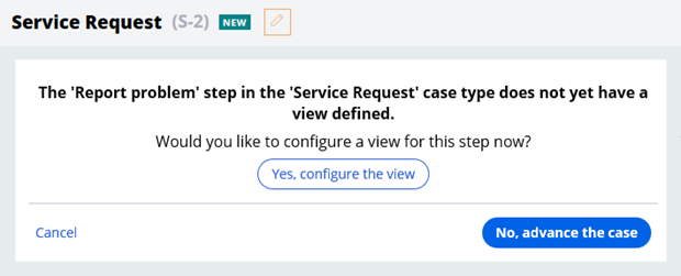 New service request case