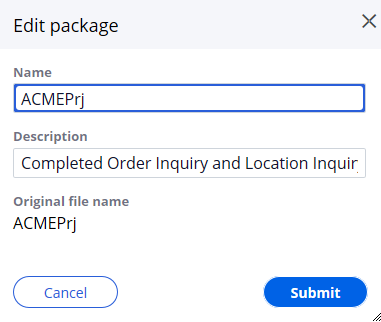 editing a package name