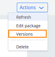 package actions menu