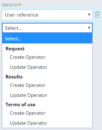 send to user reference create and update operators