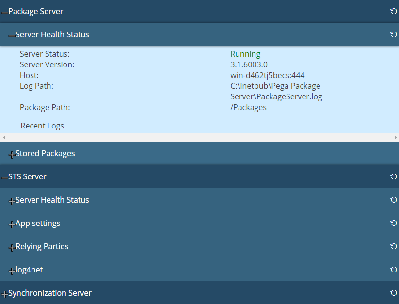 server status page