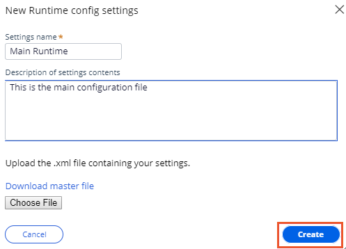 create runtime configuration file