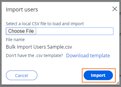 import selected file for users