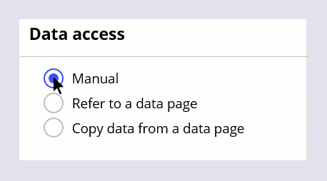 Gif that illustrates the different data access options for autopopulating a page