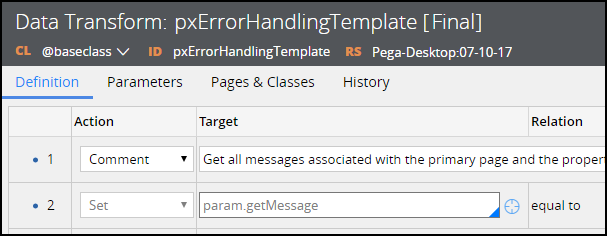ootb px error handling template