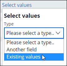 selecting values