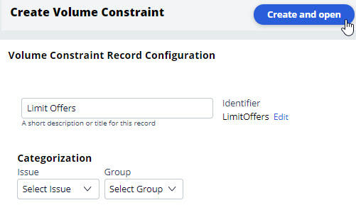 Create and Open Volume Constraint