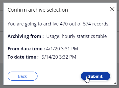 confirm archive data