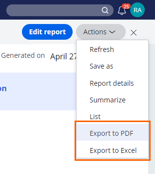 export  reports