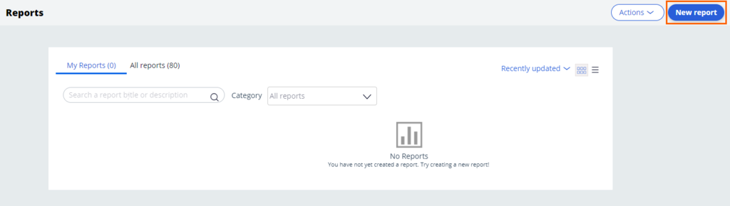 reports landing page