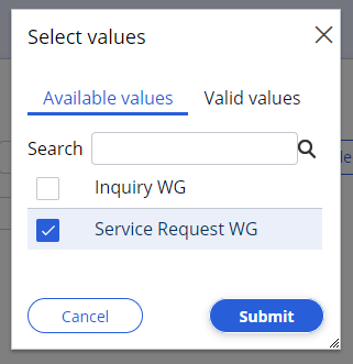 service request filter
