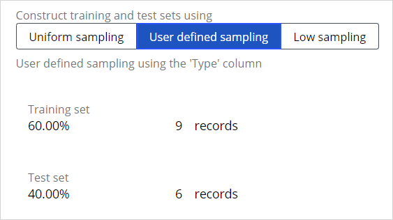User defined sampling