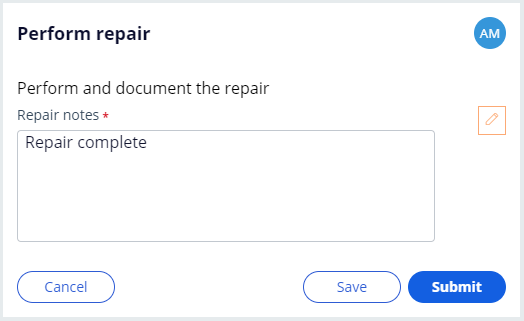 Add repair note