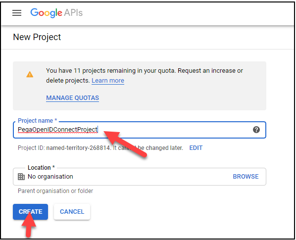 Create Google API