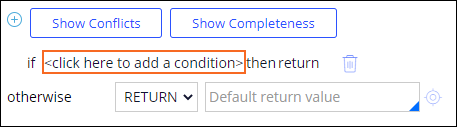 Click to add a condition link when configuring a decision tree