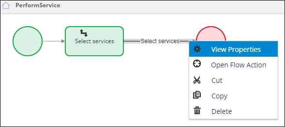 Select services connector View properties