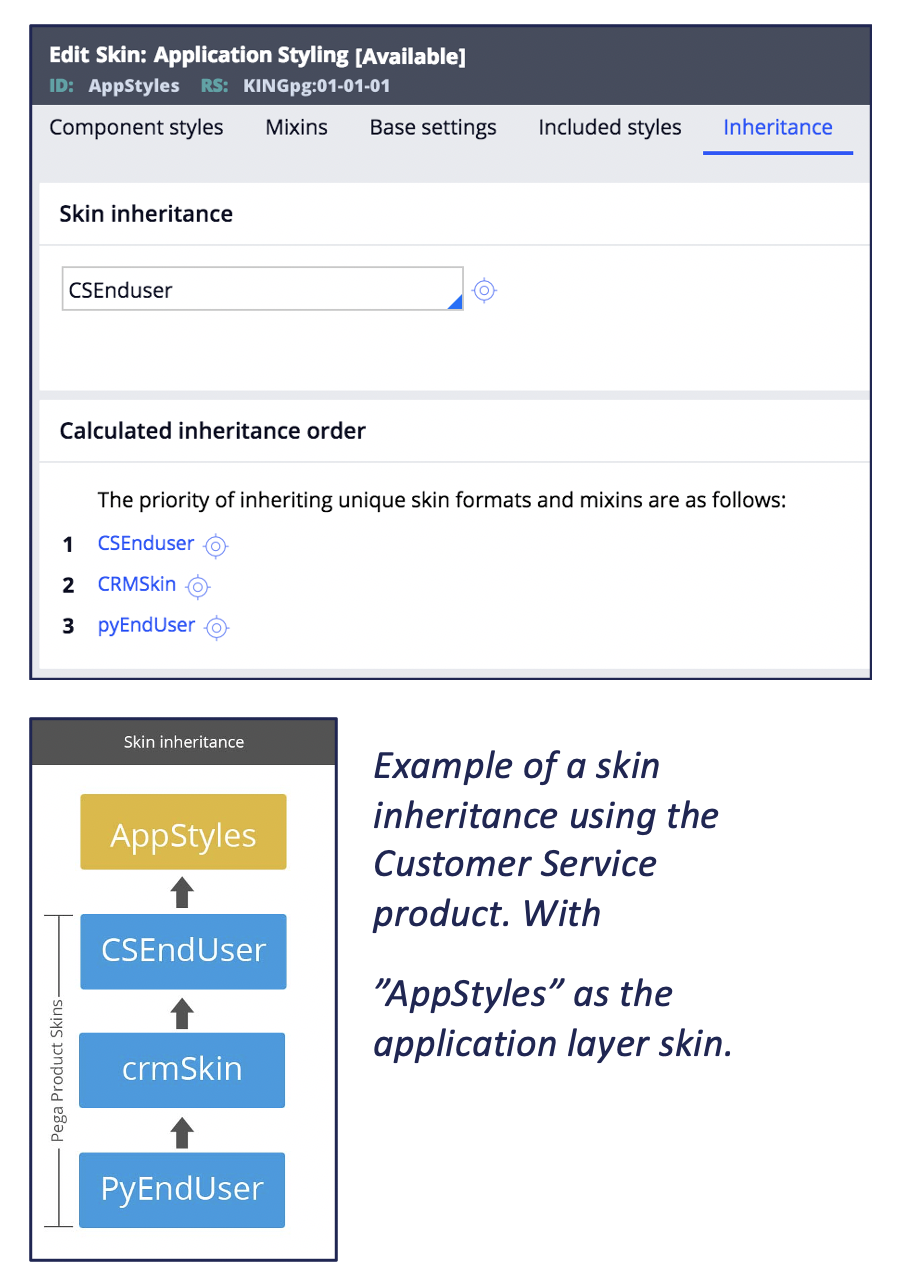 using skin inheritance in your COE layer