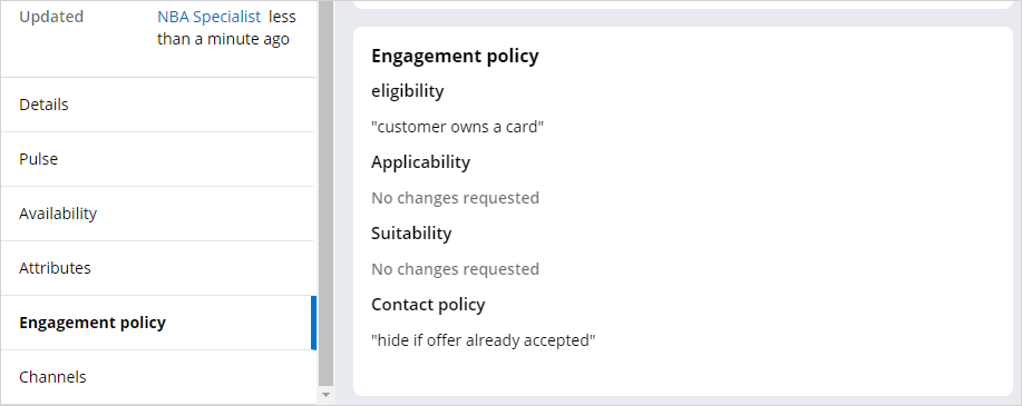 Engagement policy CR details