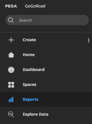 User portal menu view, to click on reports option
