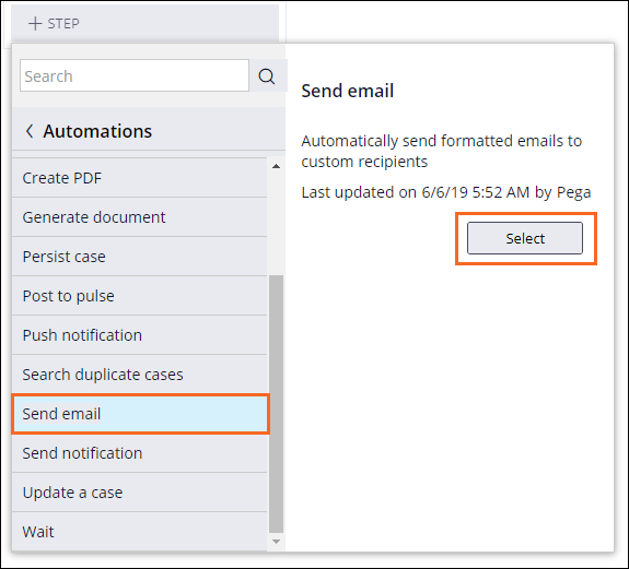 Add Send email automation 