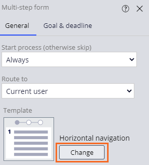 Change the navigation template on a multi-step form