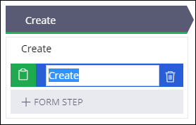 Rename the first step of the Create process