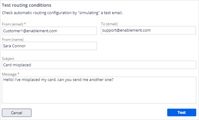 Test email routing - Report a lost or stolen card