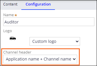 Configuration tab for the Auditor channel interface