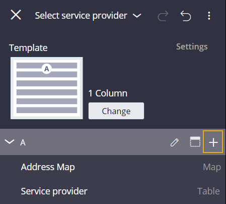 Select service provider section config pane