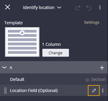 Location field optional edit this section