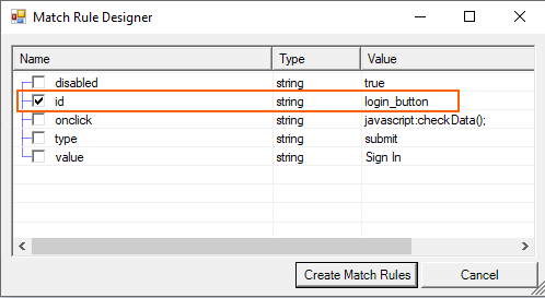 attribute value match designer