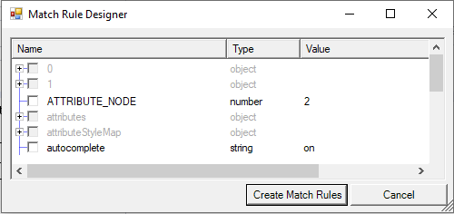 match rule designer
