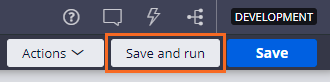 Save and run button
