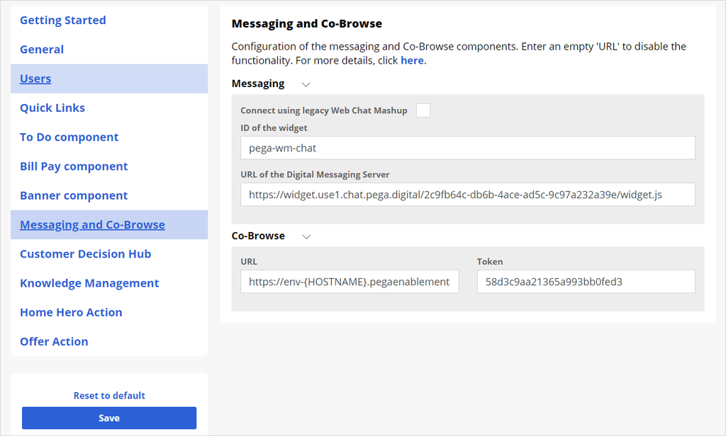 Messaging and Co-Browse