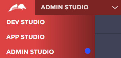 Admin Studio navigation