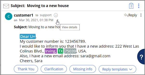 Account Address Change email