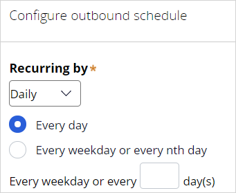 schedule Recurrence settings