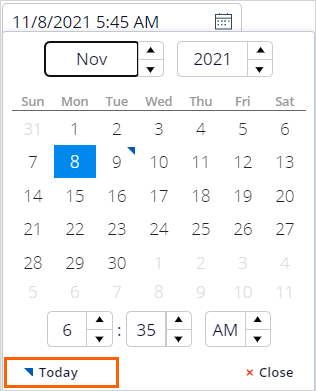 Select todays date