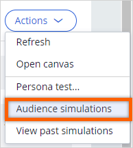 Audience simulation menu