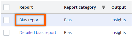 Open bias report