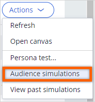 Open Audience simulation menu