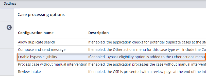 Bypass eligibility