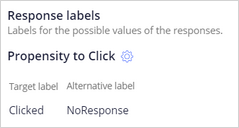 The label that is used for the target response is set to Clicked by default