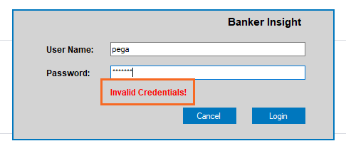 invalid credential text