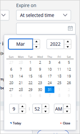 Date and time selector