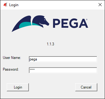 Screenshot of a login form of a desktop CRM application.