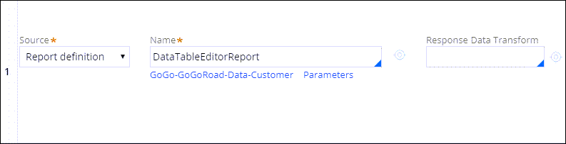 Data page uses Report definition as its Source