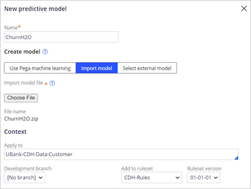This image shows the new predictive model settings