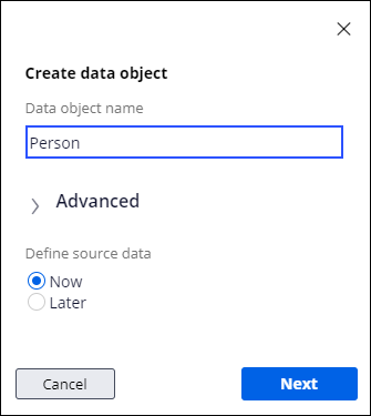 Person data object modal.