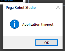 Application timeout message window